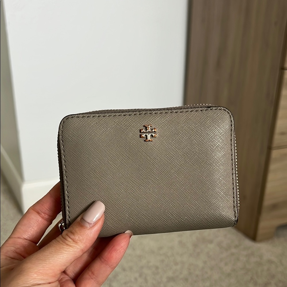 Tory Burch Gray/ taupe wallet